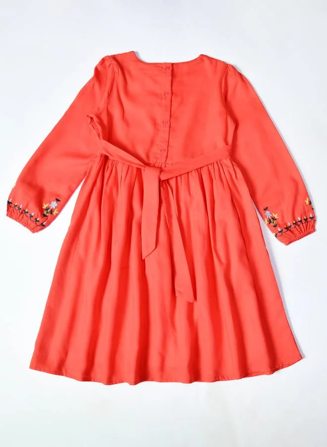 BELLA MODA Embroidered Cotton Dress