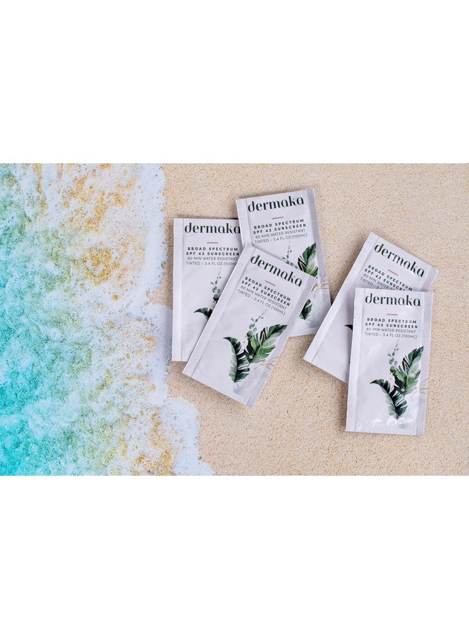 Dermaka Anti-Aging Sunscreen SPF 42 for All Skin Types - 5ml 25 Packets Water Resistant 80 min. Mineral-Based Tinted Sunscreen. - Image 5