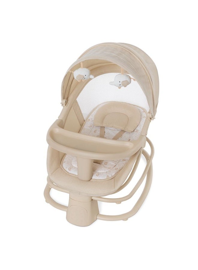 ماستيلا أرجوحة أطفال ماستيلا ٤ في ١ مع طبق عشاء، تحكم بالتطبيق، مسند ظهر قابل للتعديل، وكرسي هزاز كهربائي - Image 1