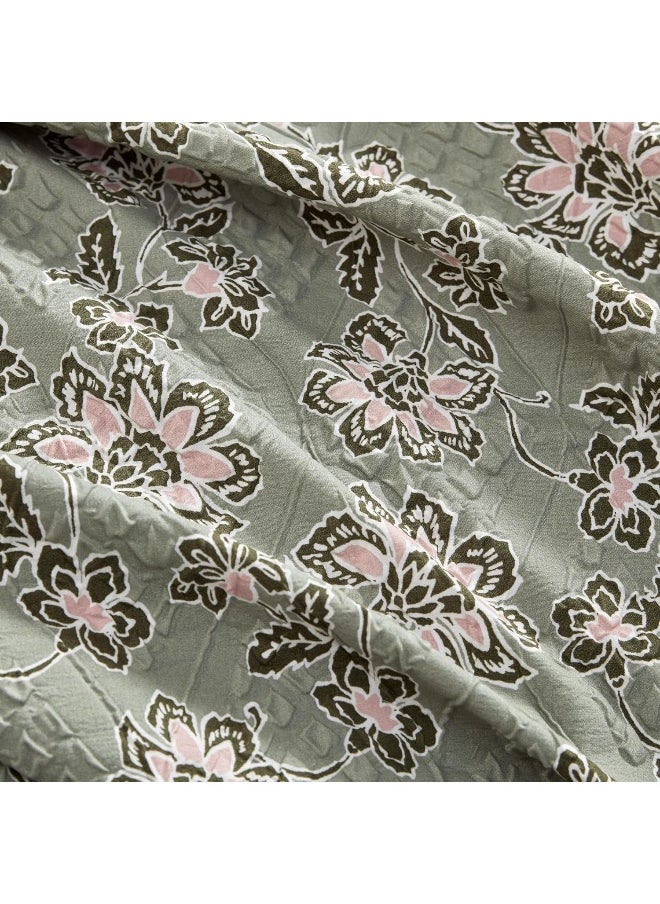 Jessica Simpson - Jessica Simpson Botanical Embossed Sage Green Duvet Cover Set Queen/Full Size Bedding Set Ensemble - 3 Piece Set - Image 1