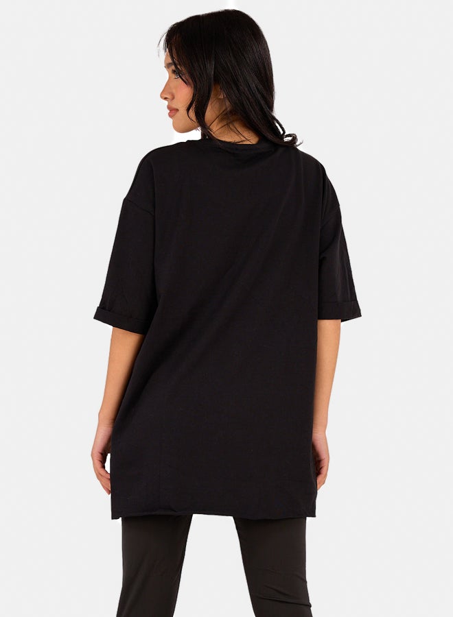 Clue Oversized Cotton T-Shirt - Image 3