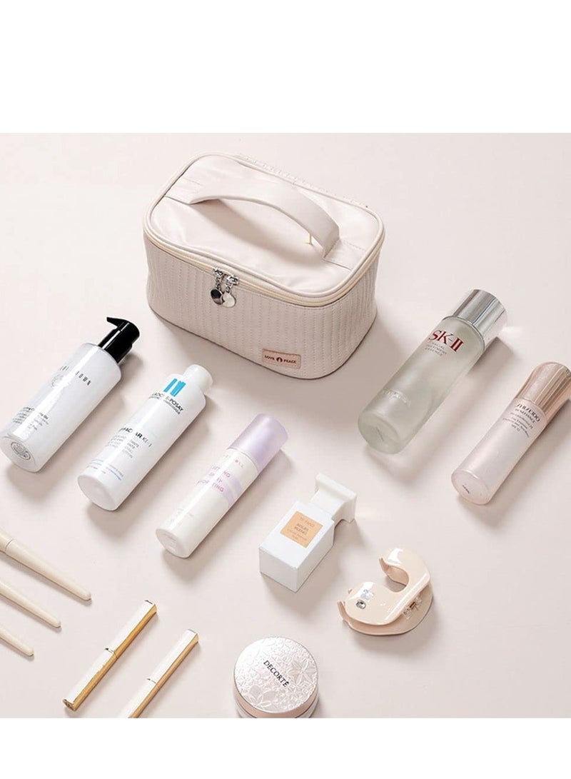 MIXDE Portable Toiletry Bag Makeup Bag Cosmetic Bags with Soft PU Material - Image 2