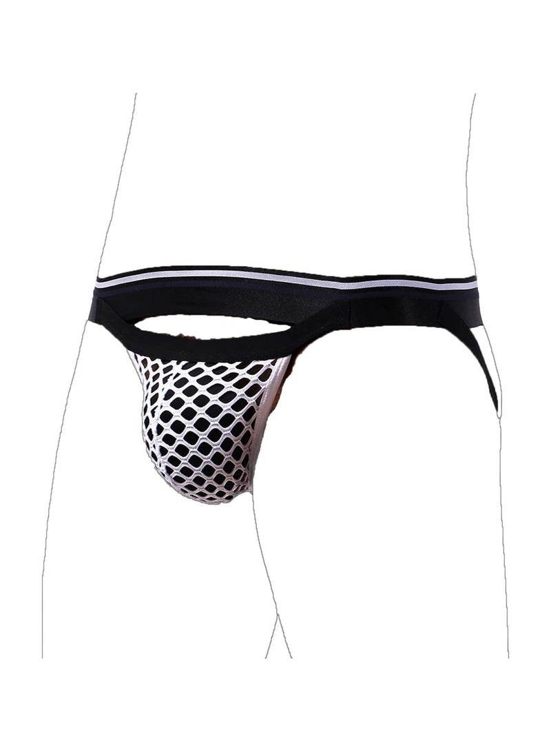 Captaintech Men's Jockstrap Underwear Keep Warm Mesh Pouch G-String Ultra-wide Belt Thong - Image 2