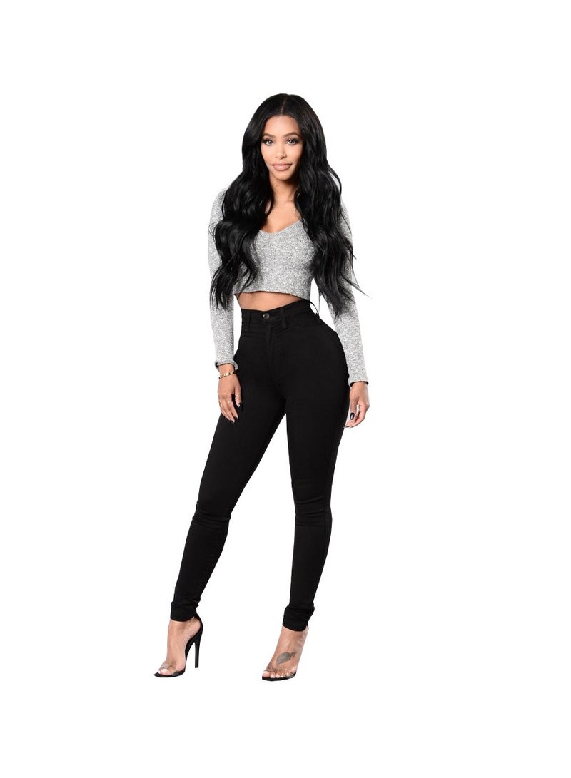 Loquat Fashion Women's High-rise, High-stretch Slim-fitting Pencil Holder Jeans  - Image 2