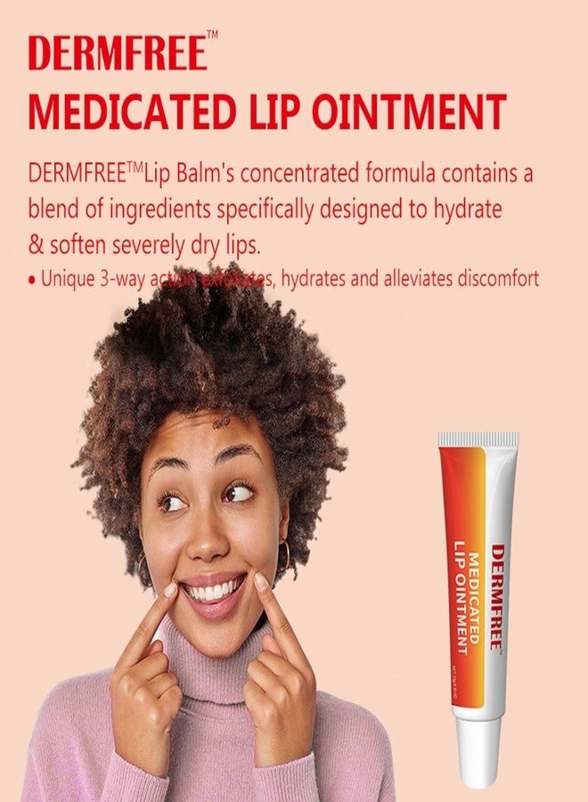 DERMFREE Medicated Lip Ointment, 0.35 oz, Helps Provide Relief of Symptoms of Cold Sores and Dry Lips, Pain Relief from Lip Sores & Blisters, Healing Lip Balm Ointment, 1 Pack - Image 4