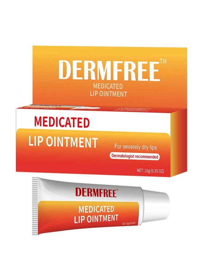 DERMFREE Medicated Lip Ointment, 0.35 oz, Helps Provide Relief of Symptoms of Cold Sores and Dry Lips, Pain Relief from Lip Sores & Blisters, Healing Lip Balm Ointment, 1 Pack - Image 1