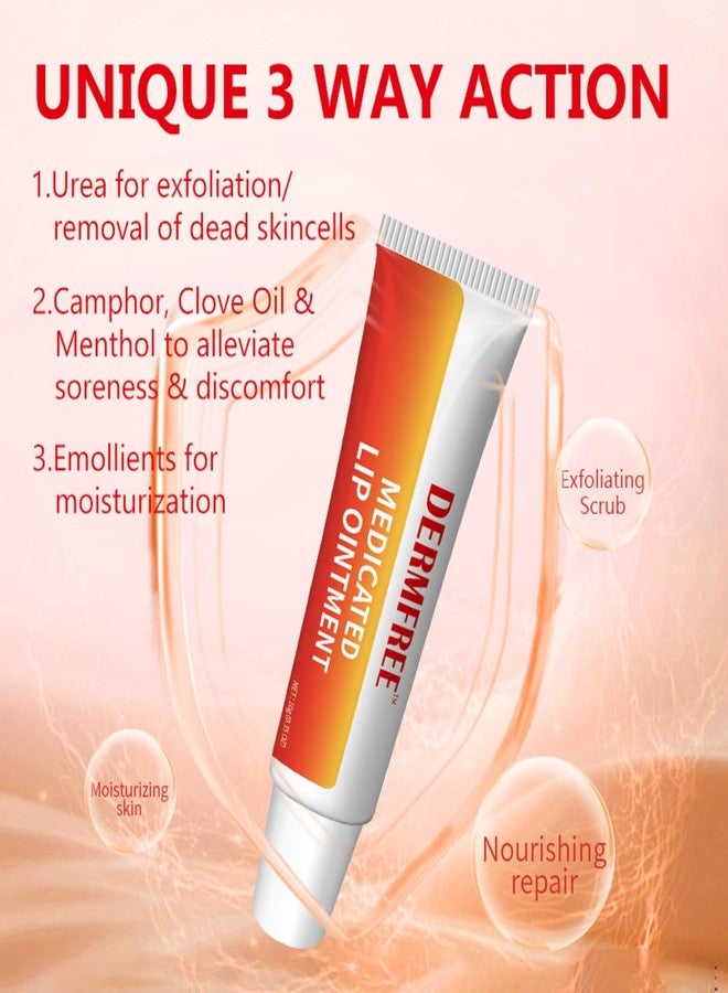 DERMFREE Medicated Lip Ointment, 0.35 oz, Helps Provide Relief of Symptoms of Cold Sores and Dry Lips, Pain Relief from Lip Sores & Blisters, Healing Lip Balm Ointment, 1 Pack - Image 3