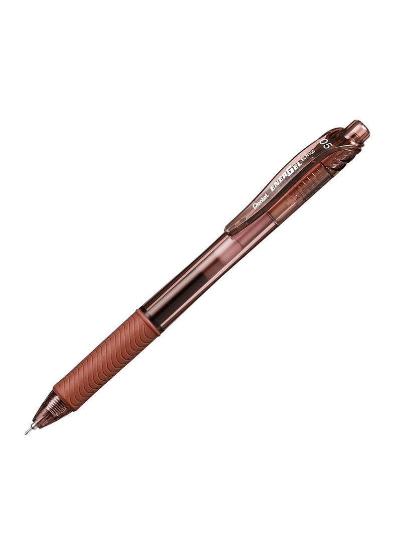 Pentel قلم حبر جل إنرجيل 12 قطعة رأس 0.5 مم حبر بني - Image 4