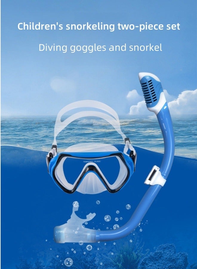 BESTPEAK Children's snorkeling equipment, freestyle silicone diving goggles, dry snorkel set, 180° panoramic wide field of view diving mask, suitable for snorkeling, scuba diving, swimming travel - Image 1