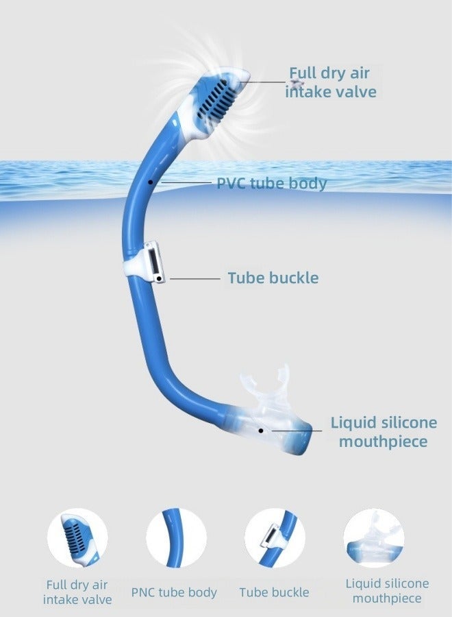 BESTPEAK Children's snorkeling equipment  freestyle silicone diving goggles  dry snorkel set  180° panoramic wide field of view diving mask  suitable for snorkeling  scuba diving  swimming travel - Image 4