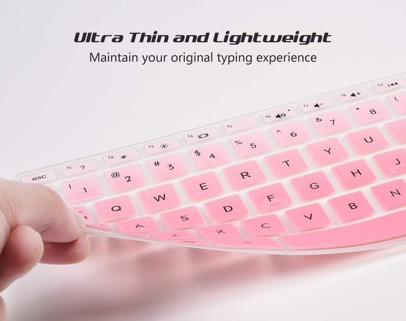 iKammo Keyboard Cover for HP Laptop 14"& HP Pavilion x360 14 14-dk 14-fq 14-dq/dk/cf Series 14-dq1040 14m-ba011dx ba013dx 14-dh2097nr 14-bw006nr 14-bf040wm 14-fq0033dx 14-fq0013dx(Pink+Clear) - Image 5