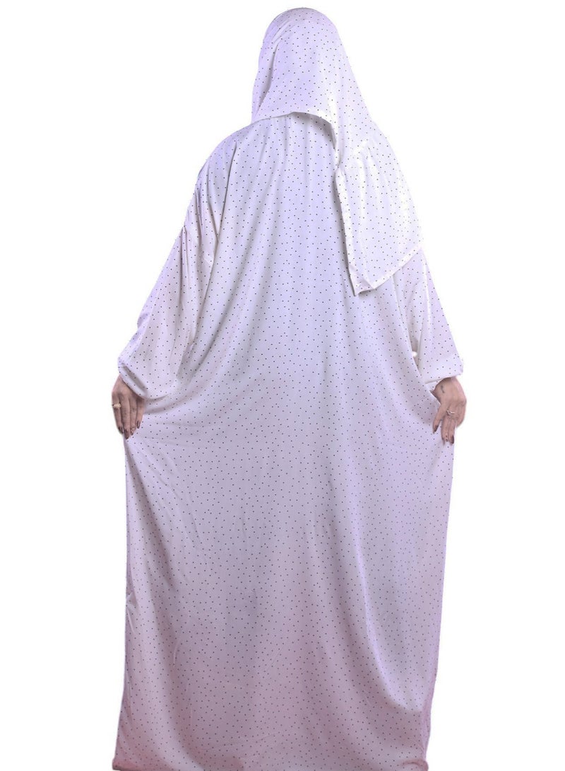 Imported Viscose Cotton Women's Prayer Abaya Set with Hijab, Comfortable and Elegant Prayer Abaya in Vibrant Colors and Patterns, Free Size Fits 65-125kg, Perfect for Ramadan and Occasions