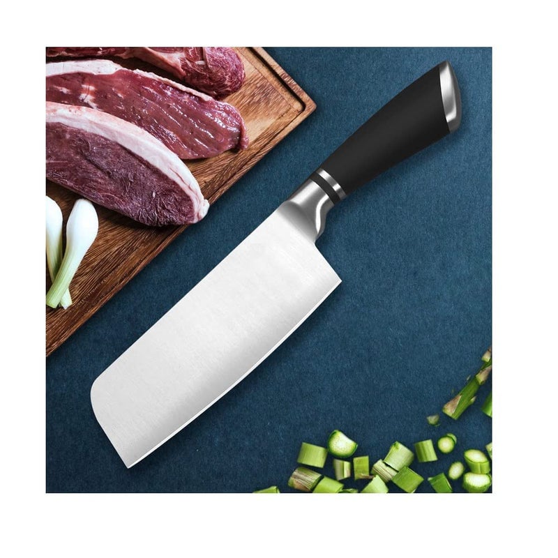 RoarCraft Knife Stainless Steel Blade Meat Cleaver Knife for Kitchen Chopping High Carbon Ultra Sharp Santoku Knives Cooking Chef Butcher Knife for Meat and Vegetable B C 1 - Image 4