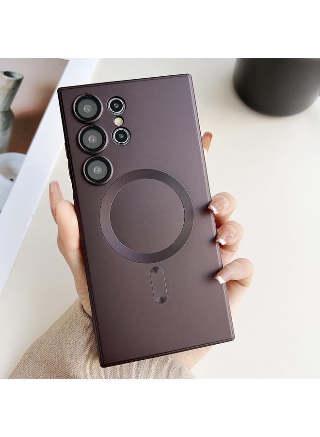 اس-توب جراب لهاتف Samsung Galaxy S24 Ultra 5G، جراب هاتف Magsafe Liquid TPU مطلي معدني - Image 1