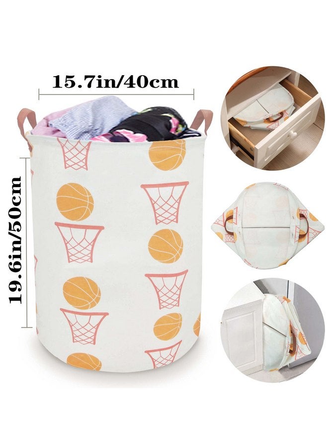 BOOHIT Cotton Fabric Storage Bin,Collapsible Laundry Basket-Waterproof Large Storage baskets,Toy Organizer,Home Decor (basketball) - Image 2