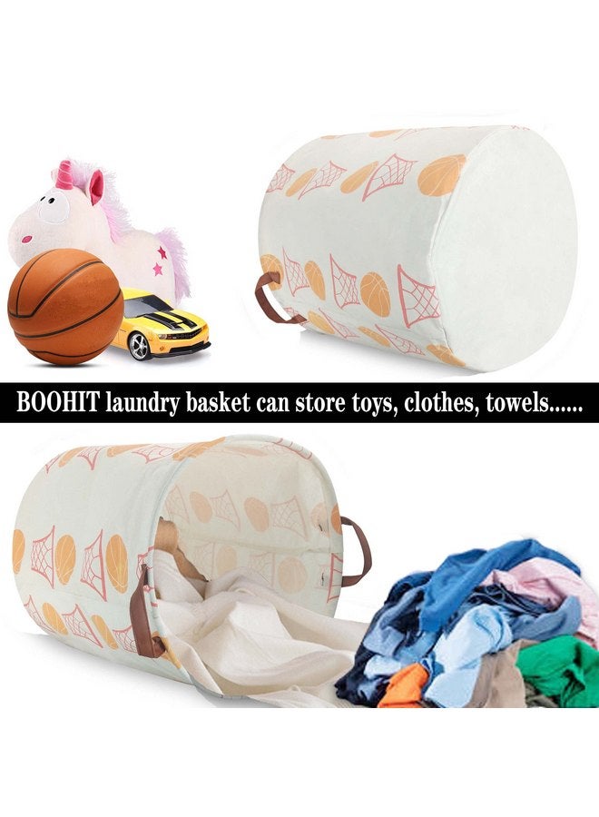BOOHIT Cotton Fabric Storage Bin,Collapsible Laundry Basket-Waterproof Large Storage baskets,Toy Organizer,Home Decor (basketball) - Image 5