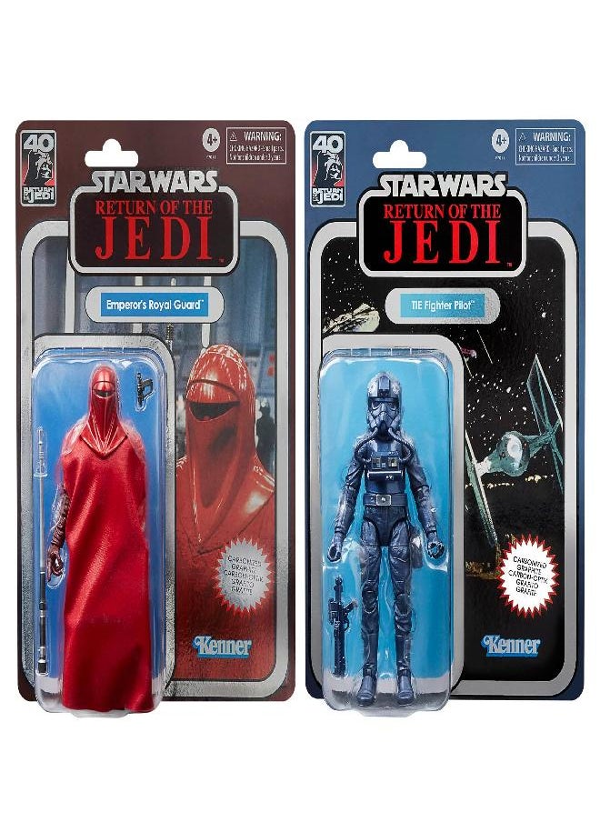 STAR WARS STAR WARS The Black Series Carbonized Collection Emperor’s Royal Guard & TIE Pilot, Return of The Jedi 6-Inch Action Figures (Exclusive) (F7011)  - Image 2