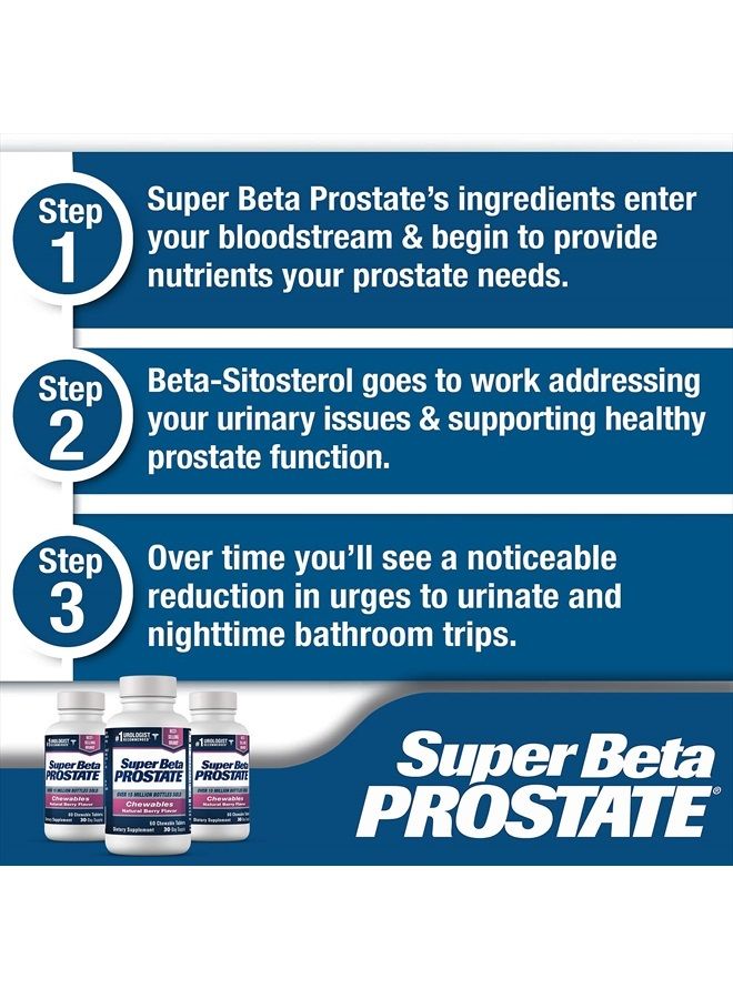 New Vitality Super Beta Prostate Chewables – Delicious, Chewable Urologist Recommended Prostate Supplement for Men - Reduce Bathroom Trips, Promote Sleep & Prostate Health Beta Sitosterol (60 Chews, 1 Bottle) - Image 5