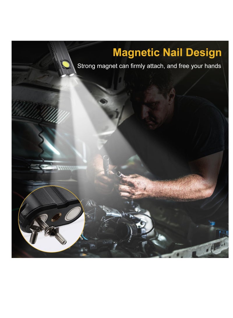 SOLARAE Small Powerful Torch LED, Super Bright 1000LM LED Keychain Flashlight, Rechargeable 300 Meters IPX4 Small Powerful Pocket Torch, with 7 Light Modes & Magnetic Tail, for Camping and Emergency Use - Image 4