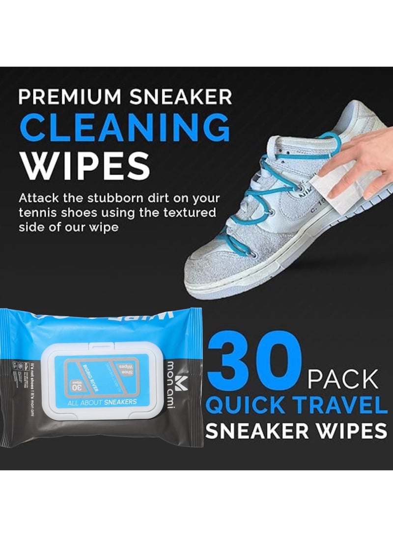 Mon Ami Shoe Cleaning Wipes for Travel & Daily Use | 4-Pack (120 Wipe) Sneaker Cleaner – Quick, Pre-Moistened & Easy to Use | Safe on White, Leather & Suede Shoes | Monami Shoe Wipe  - Image 5