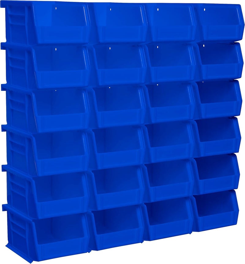 Akro-Mils 30210 AkroBins Plastic Storage Bins, Space-Saving Stackable Bins for Garage, Pantry, Craft Organization, 5" x 4" x 3", Blue, 24-Pack - Image 1