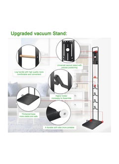 Generic Vacuum Cleaner Stand Vacuum Holder with Wheels for Dyson V15 V11 V10 V8 V7 V6 Metal Floor Stand Compatible for T30 T20 V12 V11 V10 No Drilling Vacuum Storage Rack (Black)  - Image 4