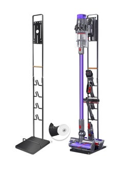 Generic Vacuum Cleaner Stand Vacuum Holder with Wheels for Dyson V15 V11 V10 V8 V7 V6 Metal Floor Stand Compatible for T30 T20 V12 V11 V10 No Drilling Vacuum Storage Rack (Black)  - Image 1