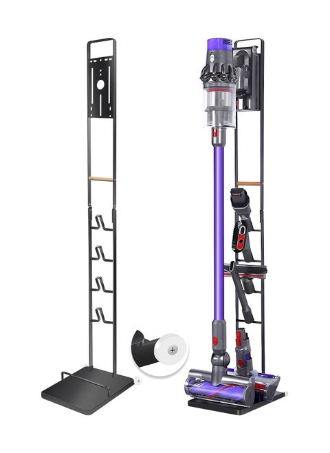 Vacuum Cleaner Stand Vacuum Holder with Wheels for Dyson V15 V11 V10 V8 V7 V6 Metal Floor Stand Compatible for T30 T20 V12 V11 V10 No Drilling Vacuum Storage Rack (Black)