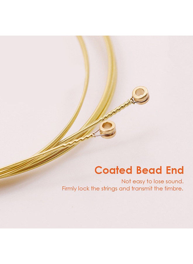 Generic - 6 Pcs Guitar Strings Acoustic Guitar Strings Steel Core Rust Proof Coated String For 6 String Guitar - Image 1