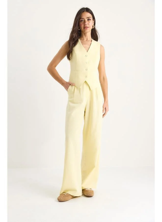Ginger  Button Up Relaxed Fit Vest & Pant Coord Set for Women | Best Price UAE