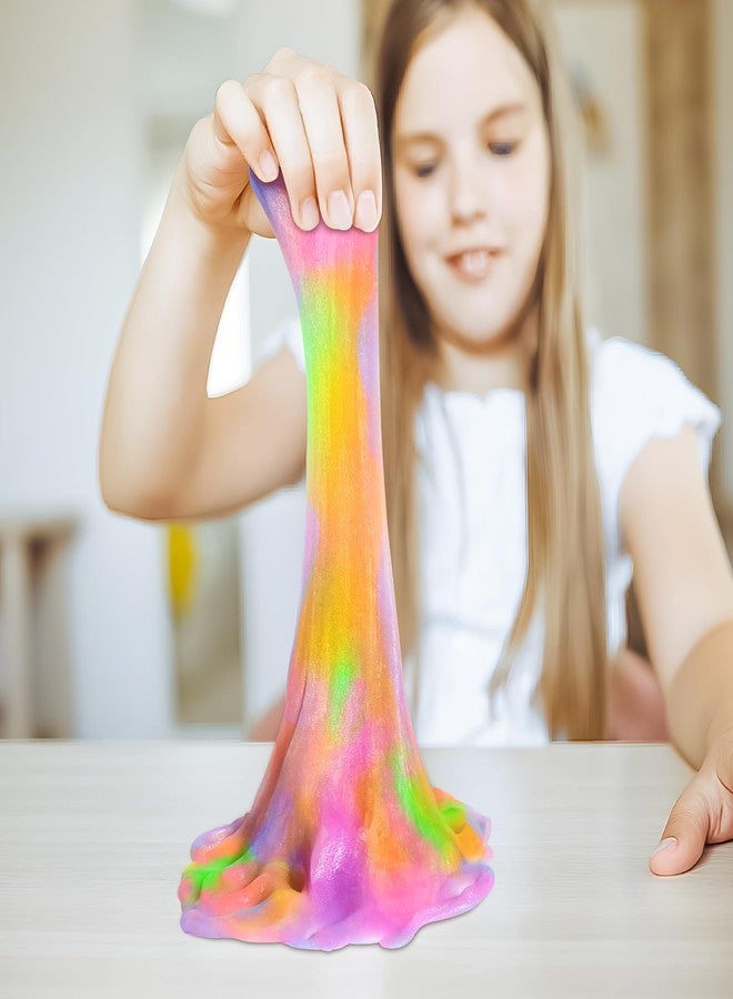 Busaurus Rainbow Cloud Slime 2-Pack (8.46oz) Non-Sticky Butter Slushie, Holiday Basket Stuffers & Birthday Party Favors for Kids, Magic Color-Mixing Stretchy Sensory Putty Toy with Storage Jar - Image 5