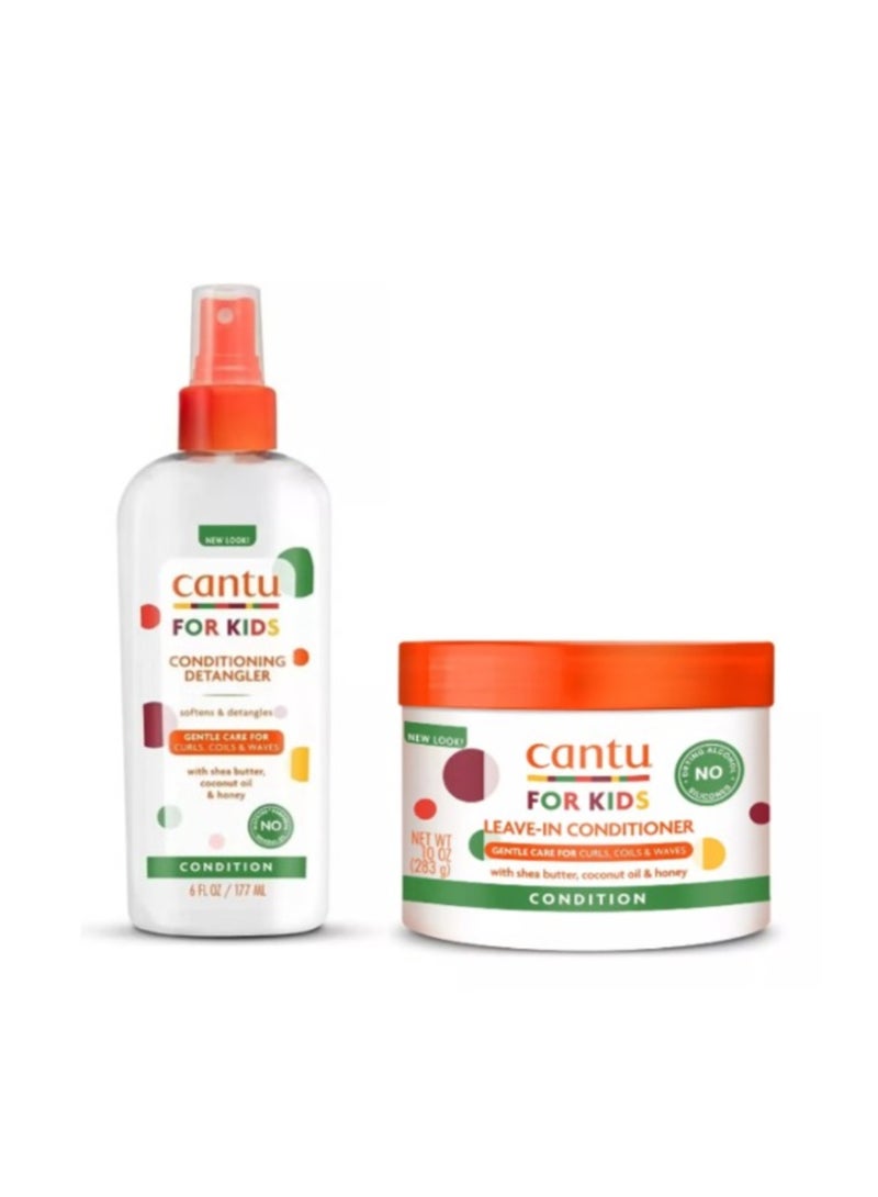 CANTO Care Conditioning Detangler 177ml + Kids Leave-in Conditioner, Gentle Care for Textured Hair, Sulfate-free and Gluten-free, 283g - Image 1