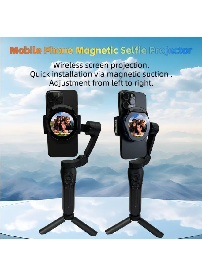 Magnetic Phone Selfie Monitor with Bluetooth Remote Control, HD Screen Display, Phone & Android Compatible, Wireless Screen Mirroring