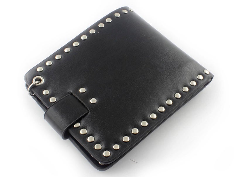 vogueteen Men's skull Biker Punk studded Leather Wallet with a Jeans Long Key chain - Image 5
