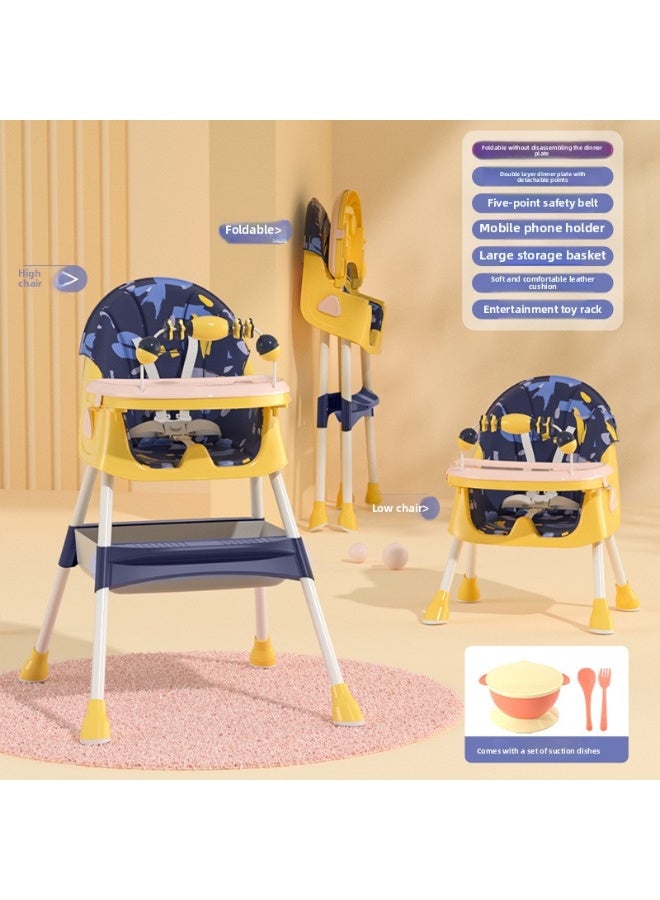 ORiTi كرسي طعام للأطفال، كرسي طعام متعدد الوظائف وقابل للطي، طاولة طعام محمولة للأطفال - Image 1