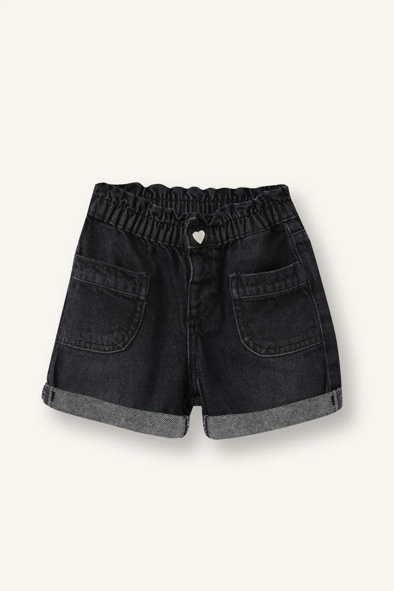 ديفاكتو Baby Girl Paperbag Fit Paperbag Waist Shorts