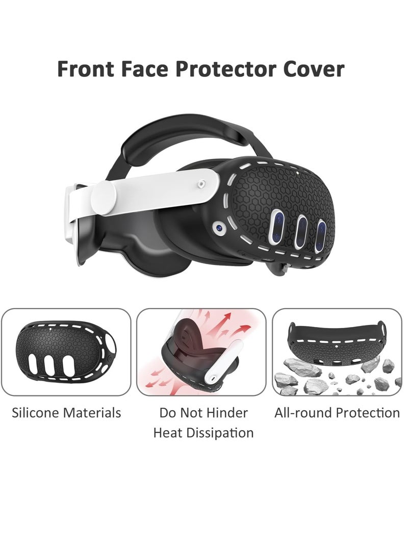 Generic Silicone Cover Set Compatible with Oculus/Meta Quest 3 Accessories,Silicone Cover,VR Face Cover,Protective Cover,Touch Controller Grips Cover,kit(Black)  - Image 4