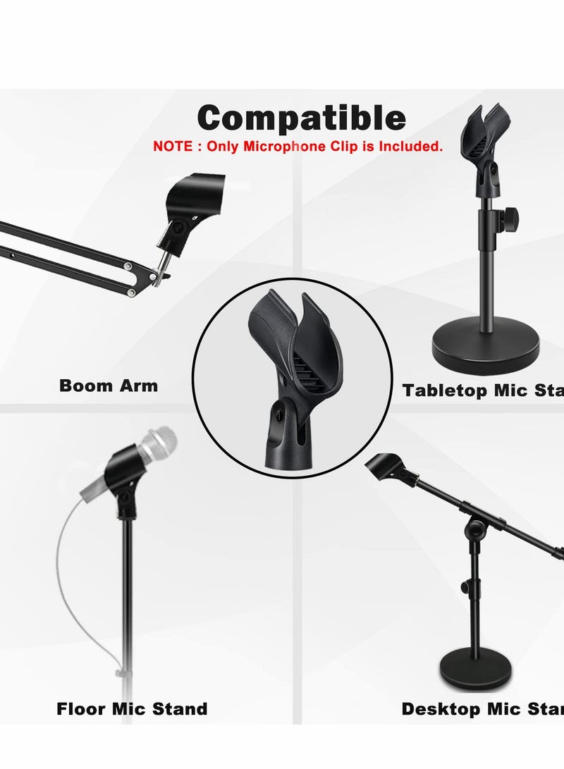 Universal Microphone Clip Holder with 5/8 to 3/8 Adapter - 2-Pack for Handheld Mics, Black  - Image 4