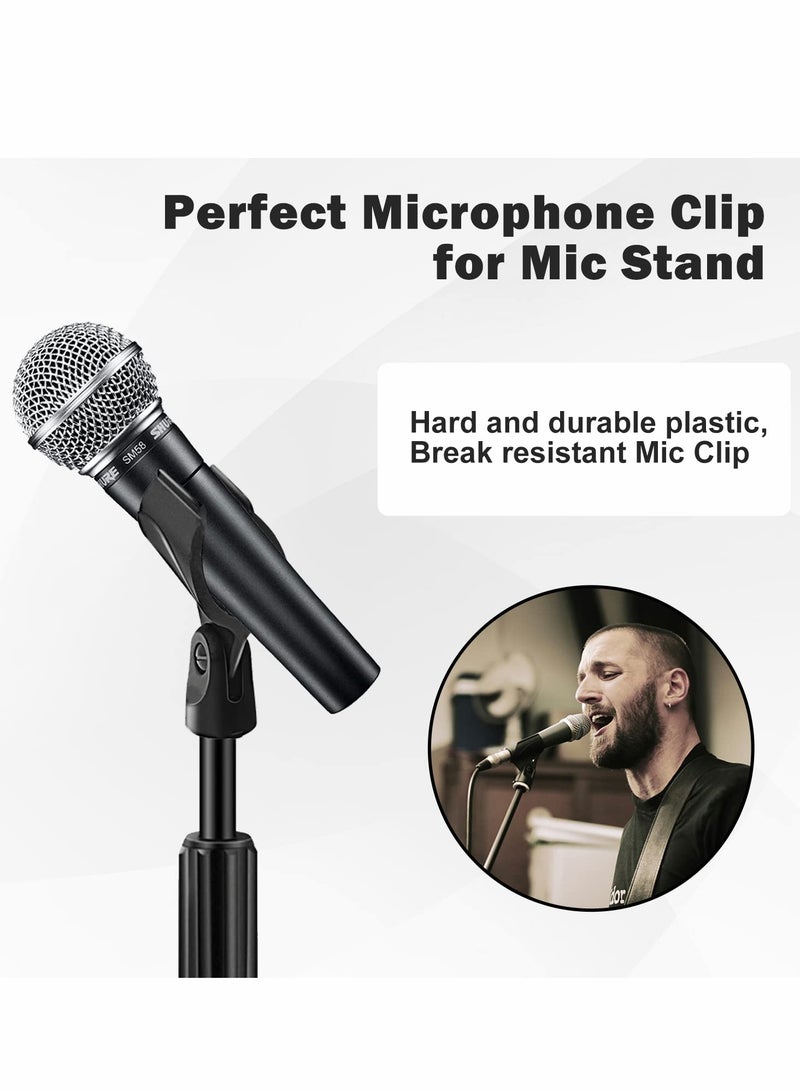 Universal Microphone Clip Holder with 5/8 to 3/8 Adapter - 2-Pack for Handheld Mics, Black  - Image 5