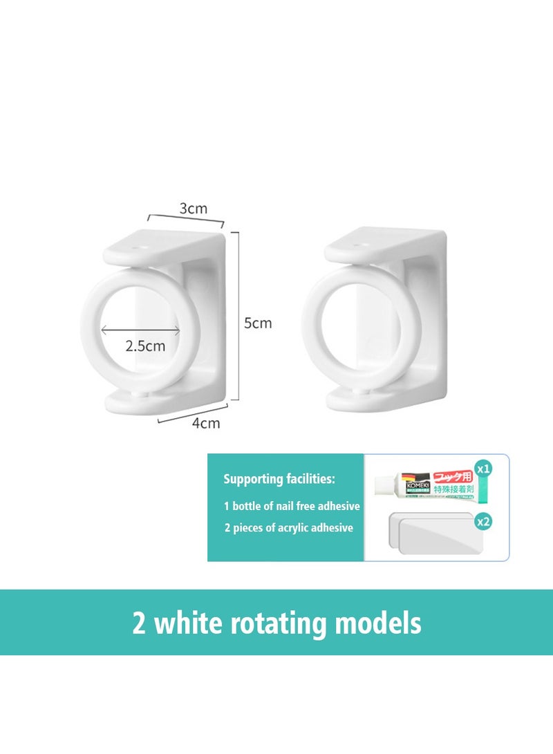 2 Pcs Curtain Rod Hangers Holders,Not Drilling Adhesive Wall Mount Drapery Brackets ABS Clear Towel Poles Support Hook - Image 2