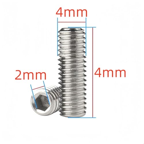 NACX M4 x 4mm Hex Socket Head Cup Point Set Screws, Metric Grub Screws, A2-70, Socket Head Screws, DIN914 Stainless Steel, 300Pcs - Image 2