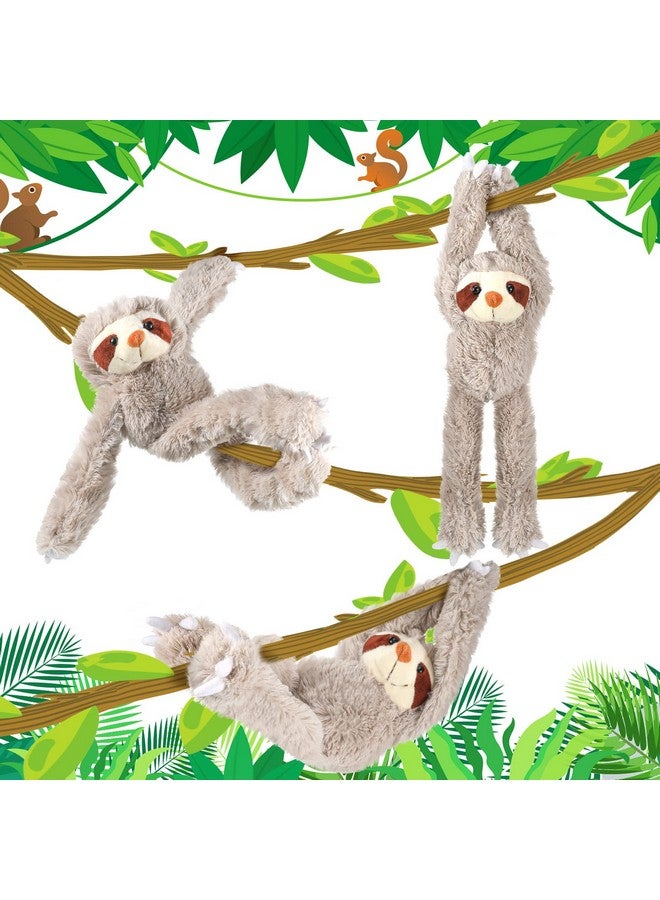 Yinder 3 Pcs Hanging Sloth Stuffed Animal 18 Inch Large Sloth Doll Plush Toy Wild Three Toed Sloth Plush Soft Cute Sloth Toy With Hook And Loop Long Arm Leg For Girl Boy Huggable Birthday Party Favor Gift  - Image 1