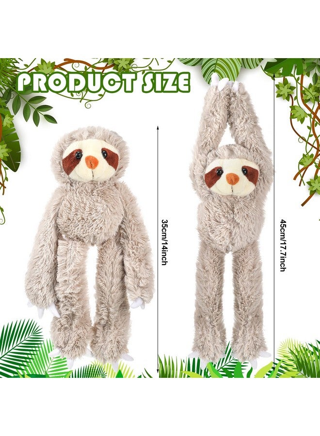 Yinder 3 Pcs Hanging Sloth Stuffed Animal 18 Inch Large Sloth Doll Plush Toy Wild Three Toed Sloth Plush Soft Cute Sloth Toy With Hook And Loop Long Arm Leg For Girl Boy Huggable Birthday Party Favor Gift  - Image 3