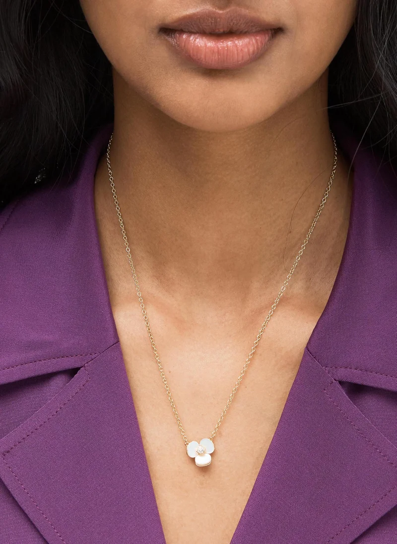 Kate Spade WBRU6731 110Mini Cream & Crystal Pendant Necklace