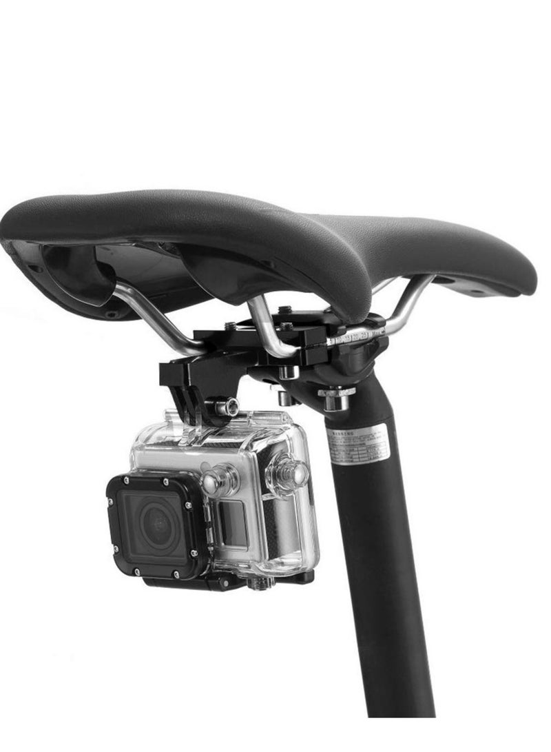 سرج الدراجة للكاميرا، ملحقات الكاميرا الرياضية لـ GoPro Hero 10/ 9/ 8/ 7/ 6/ 5s/ 5/ 4s/ 4/ 3+، Campark، AKASO، DJI، OSMO، ومعظم الكاميرات الرياضية مع حامل مقعد الدراجة بمشبك من الألومنيوم - Image 4
