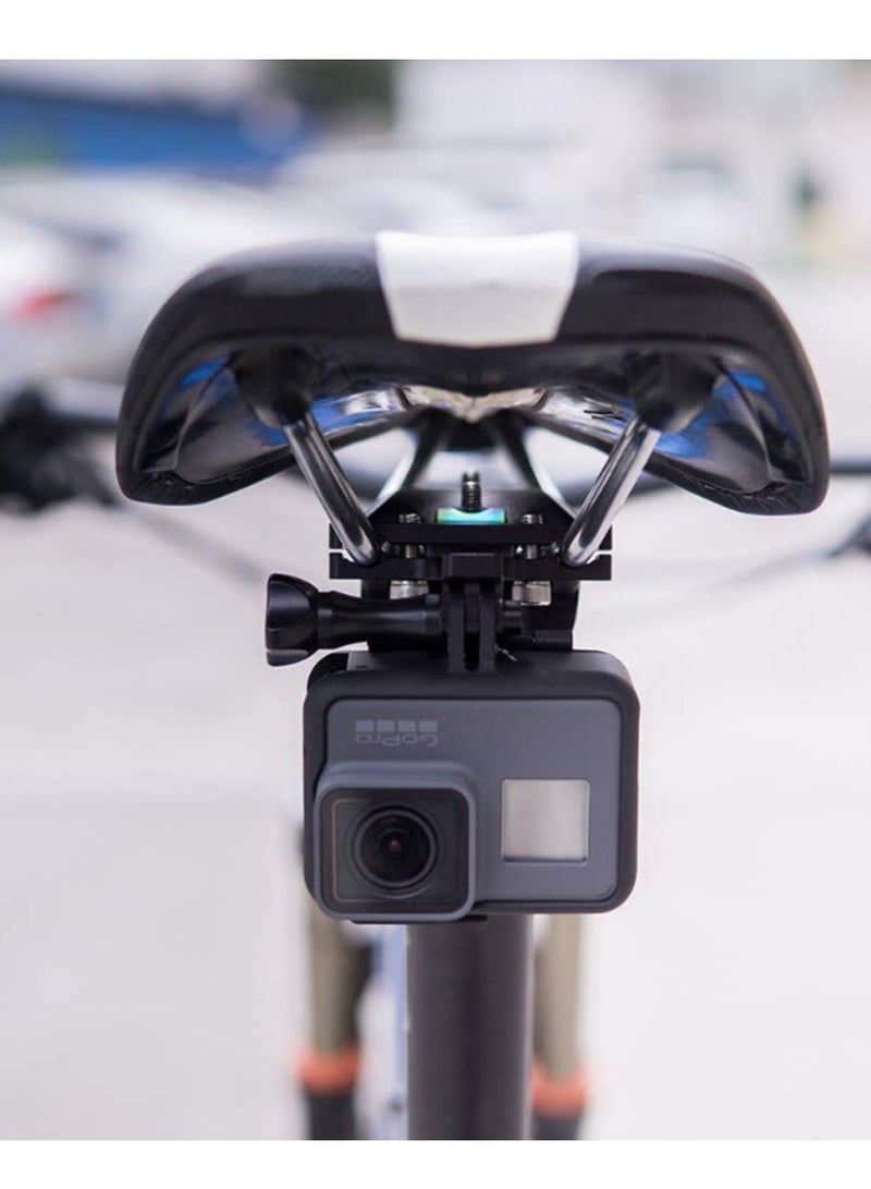 سرج الدراجة للكاميرا، ملحقات الكاميرا الرياضية لـ GoPro Hero 10/ 9/ 8/ 7/ 6/ 5s/ 5/ 4s/ 4/ 3+، Campark، AKASO، DJI، OSMO، ومعظم الكاميرات الرياضية مع حامل مقعد الدراجة بمشبك من الألومنيوم - Image 5