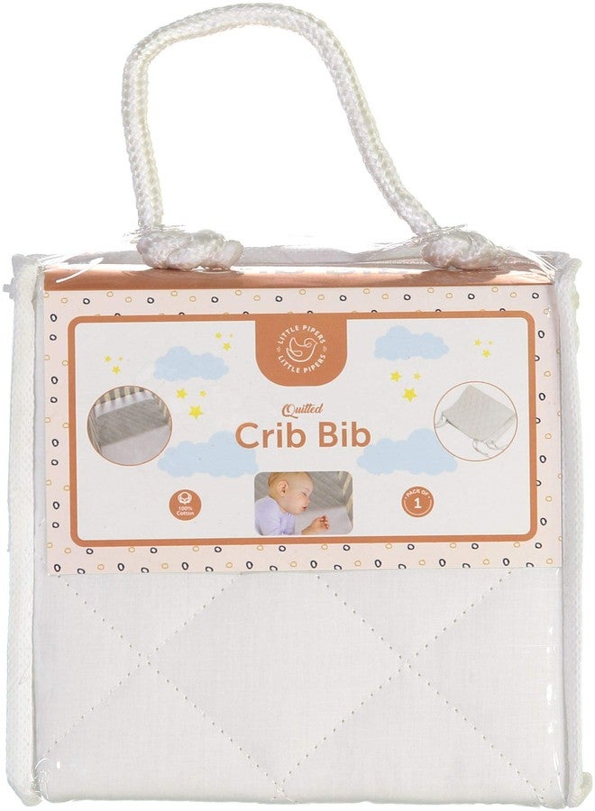 Abstract Quilted Portable Crib Bib Sheet Saver 24.5" X 13" (1 Pack, White) - Image 1