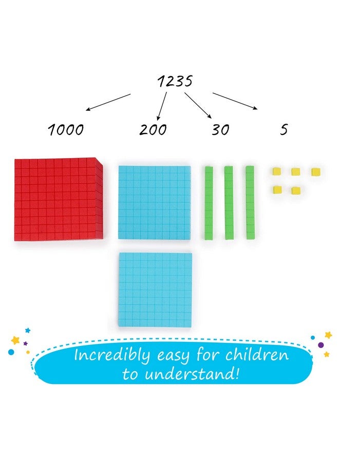Simply magic Simply Magic 131 PCS Foam Base Ten Blocks for Math - Place Value Blocks, Base 10 Math Manipulatives K-3, Math Counters, Number Blocks, Math Cubes, Counting Blocks - Kindergarten 1st 2nd 3rd Grade - Image 5