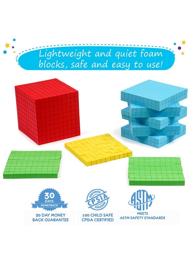 Simply magic Simply Magic 131 PCS Foam Base Ten Blocks for Math - Place Value Blocks, Base 10 Math Manipulatives K-3, Math Counters, Number Blocks, Math Cubes, Counting Blocks - Kindergarten 1st 2nd 3rd Grade - Image 4