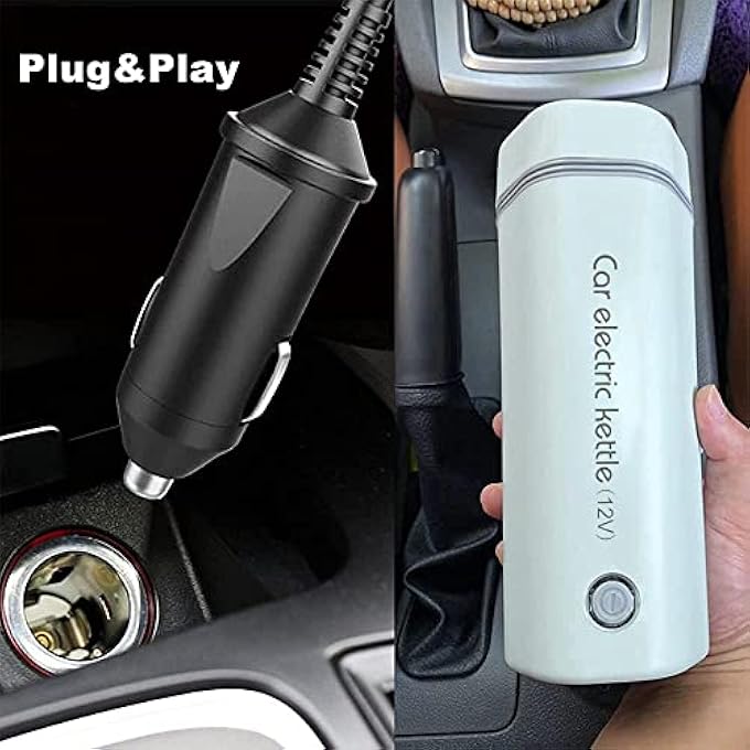 MAKINGTEC Car Portable Travel Electric Cup 12V7A 80W 350Ml Heating Capacity Electric Tea Coffee Kettle For 12V Car 450Ml 304 Stainless Steel Liner Heating Temperature Up To 100C AutoShutOff Green - Image 3
